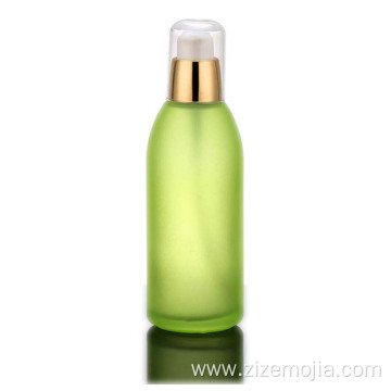 Frosted green cosmetic glass bottle set in stock